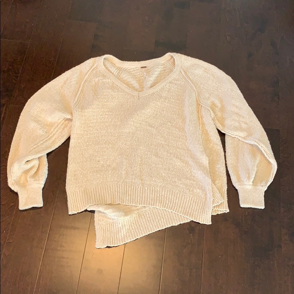 Like new asymmetrical ivory Free People sweater